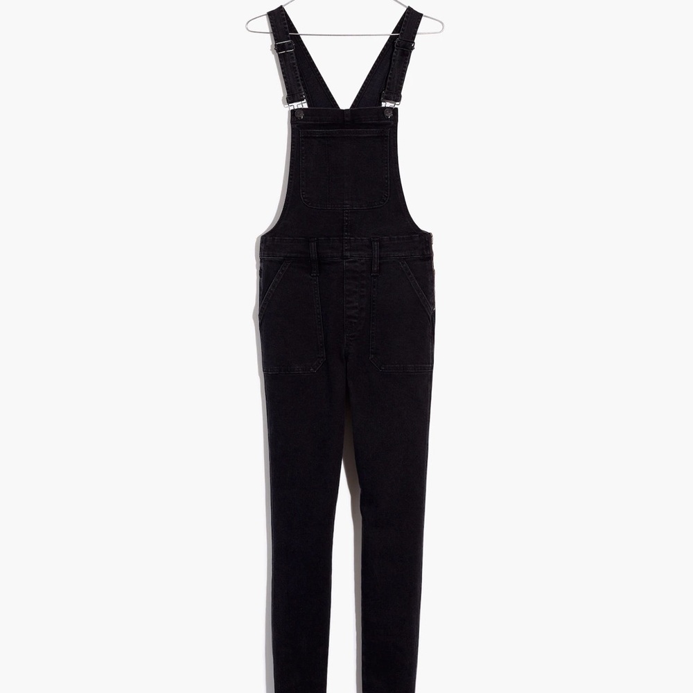 Madewell Black Skinny Overalls